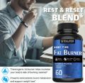 Night Time Fat Burner, 60 Capsules Weight Loss Diet Pills for Men and Women, Appetite Suppressant, Detox & Cleanse Promote Metabolism, Inhibits Carb Absorption and Sleep Aid
