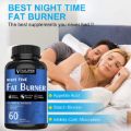 Night Time Fat Burner, 60 Capsules Weight Loss Diet Pills for Men and Women, Appetite Suppressant, Detox & Cleanse Promote Metabolism, Inhibits Carb Absorption and Sleep Aid