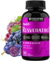 Resveratrol 1240mg, 60 Capsules Antioxidant & Trans-Resveratrol Supplement, Highly bioavailable Promotes Anti-Aging and Promotes Immune, Cardiovascular Support and Joint Support