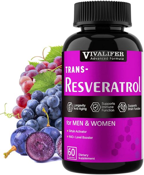 Resveratrol 1240mg, 60 Capsules Antioxidant & Trans-Resveratrol Supplement, Highly bioavailable Promotes Anti-Aging and Promotes Immune, Cardiovascular Support and Joint Support