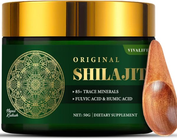  500mg Himalayan Shilajit Resin Supplement, 85+ Trace Minerals Complex for Brain Booster & Energy, Immune Support, Overall Health - 50g (2-3 Month Supply)
