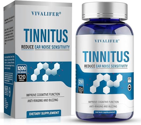 Picture of Tinnitus Relief for Ringing Ears Supplement - 120 Capsules (60-Day Supply) - Supports Hearing Loss & Ear Pain Relief - Reduces Ringing in The Ears & Tinnitus Symptoms